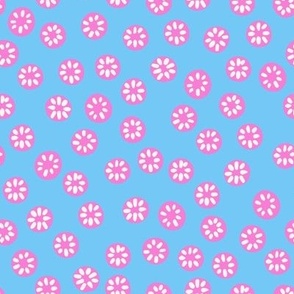 Star Dots - darker pink on darker blue - Helen Bowler