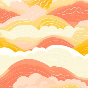 Jumbo Abstract Sun Glow: A Play of Orange and Yellow Hues