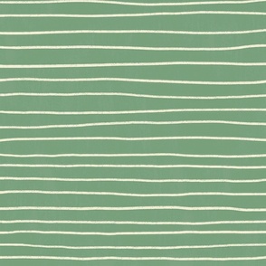 Wobbly Hand Drawn Stripes - Green