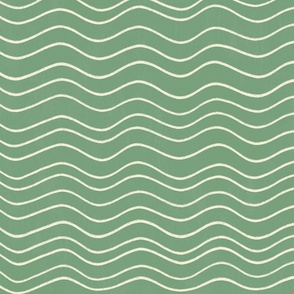Hand Drawn Wavy Stripes - Green