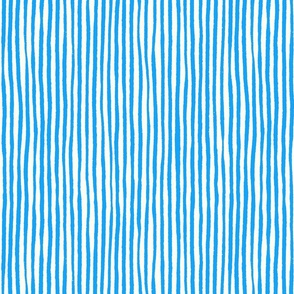 M - Natural Stripe - Vertical - Blue and Natural - Helen Bowler