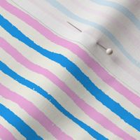 M - Natural Stripe - Vertical - Blue/Pink and Natural - Helen Bowler