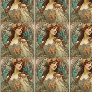 Mucha inspired art,Beautiful ladies,Art Nouveau style,Alphonse Mucha,Feminine artwork,Elegance and grace,Artistic depictions of women,Women in art history,Art prints and posters
Artistic inspiration ,from the late 19th century 