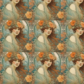 Mucha inspired art,Beautiful ladies,Art Nouveau style,Alphonse Mucha,Feminine artwork,Elegance and grace,Artistic depictions of women,Women in art history,Art prints and posters
Artistic inspiration ,from the late 19th century 
