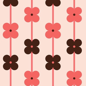 Simple flower pink and brown