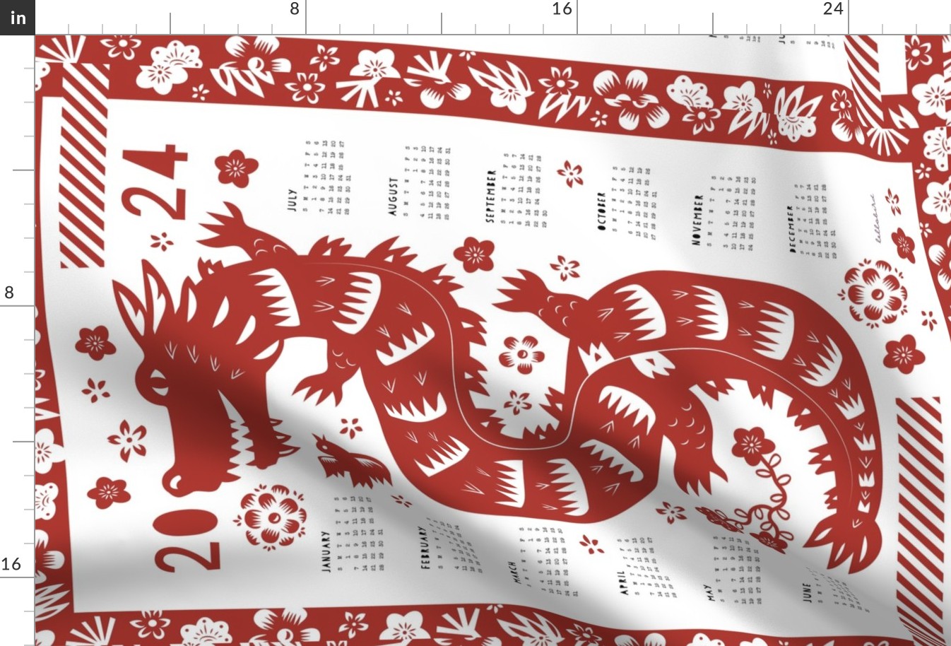 Dragon Tea Towel Calendar