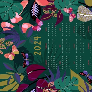 Calendar 2024 jungle butterflies