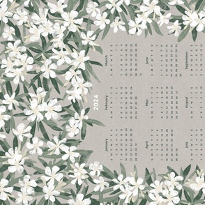 oleander calendar 2024 - white & linen