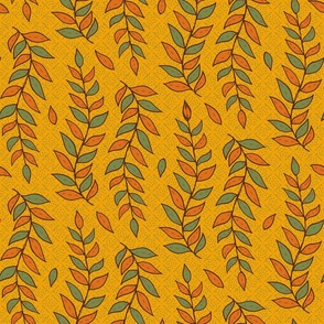 Vintage Floral Pattern 032 Yellow & Teal