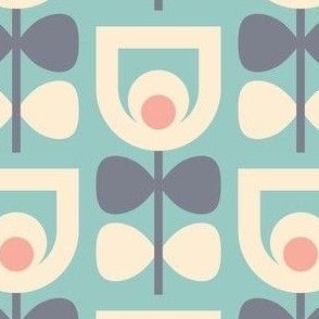 2887 F Medium - retro geometrical tulips