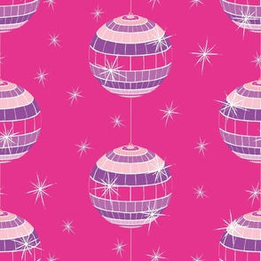 Large - 80s Disco Party Lights on Magenta Pink 