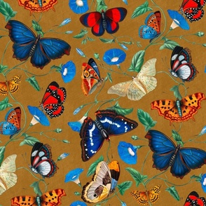 Papillonia - Morning Glory and Butterflies in bronze