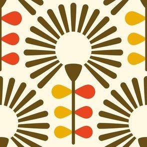 2891 A Large - abstract retro flowers