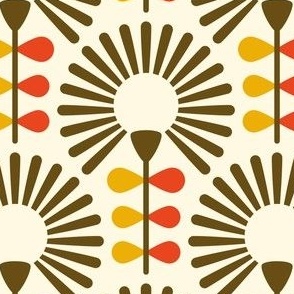 2891 A Medium - abstract retro flowers