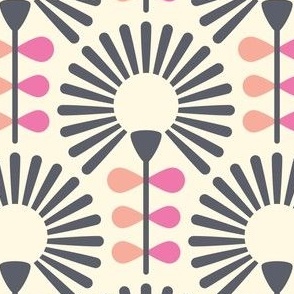 2891 B Medium - abstract retro flowers