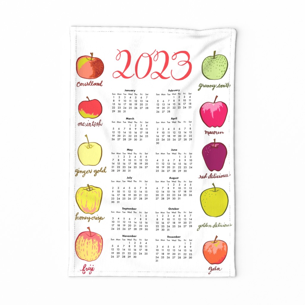 2023 apple tea towel calendar 
