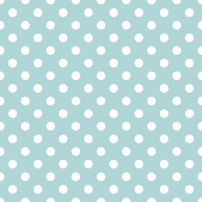 Modern Simple Pop Polka Dots - White / Turquoise