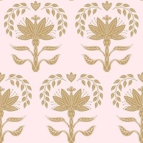 Sand Floral on Light pink - small size