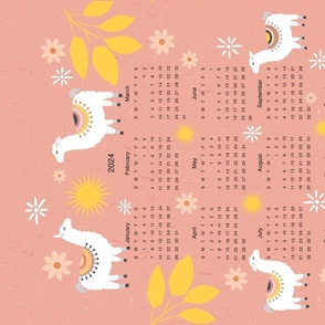 Llama Calendar 2024_ Pink