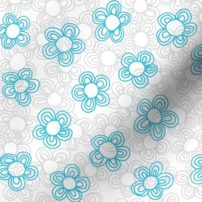 Wee Flowers, Turquoise