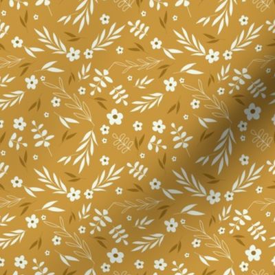 happy flowers - yellow FABRIC