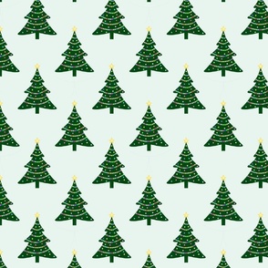 Christmas Trees with Colorful Garland Large