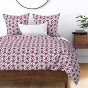 Medium Scale Playful Paisley Bandana  Burgundy Wine on White