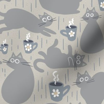 gray cats and coffee mugs | medium