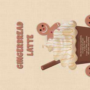 Gingerbread Latte Recipe Tea Towel