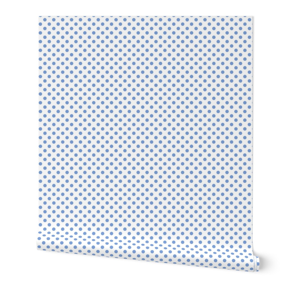 polka dots cornflower blue