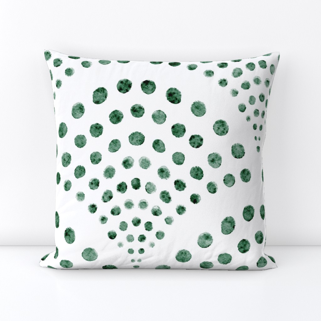 abstract shell dots - emerald green scallop - coastal green wallpaper