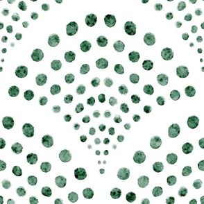abstract shell dots - emerald green scallop - coastal green wallpaper