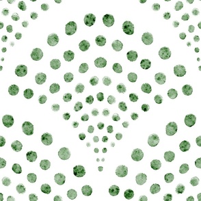 abstract shell dots - kelly green scallop - coastal green wallpaper