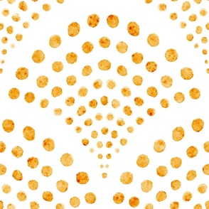 abstract shell dots - marigold scallop - coastal orange wallpaper