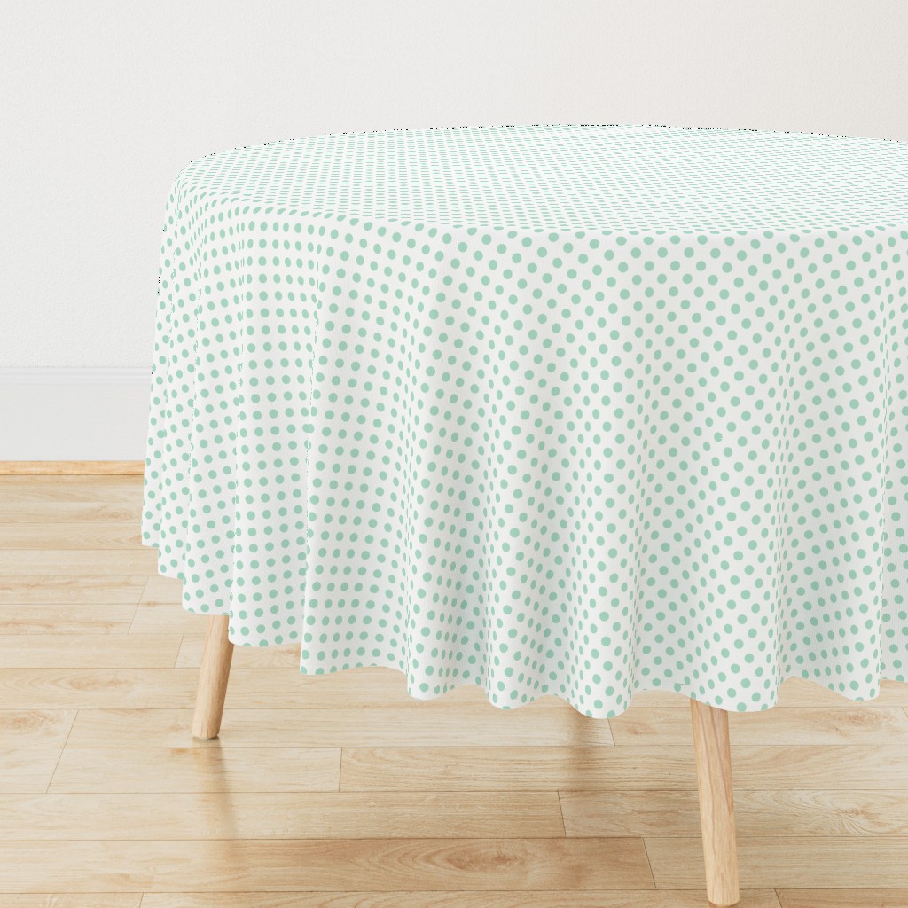 polka dots mint green