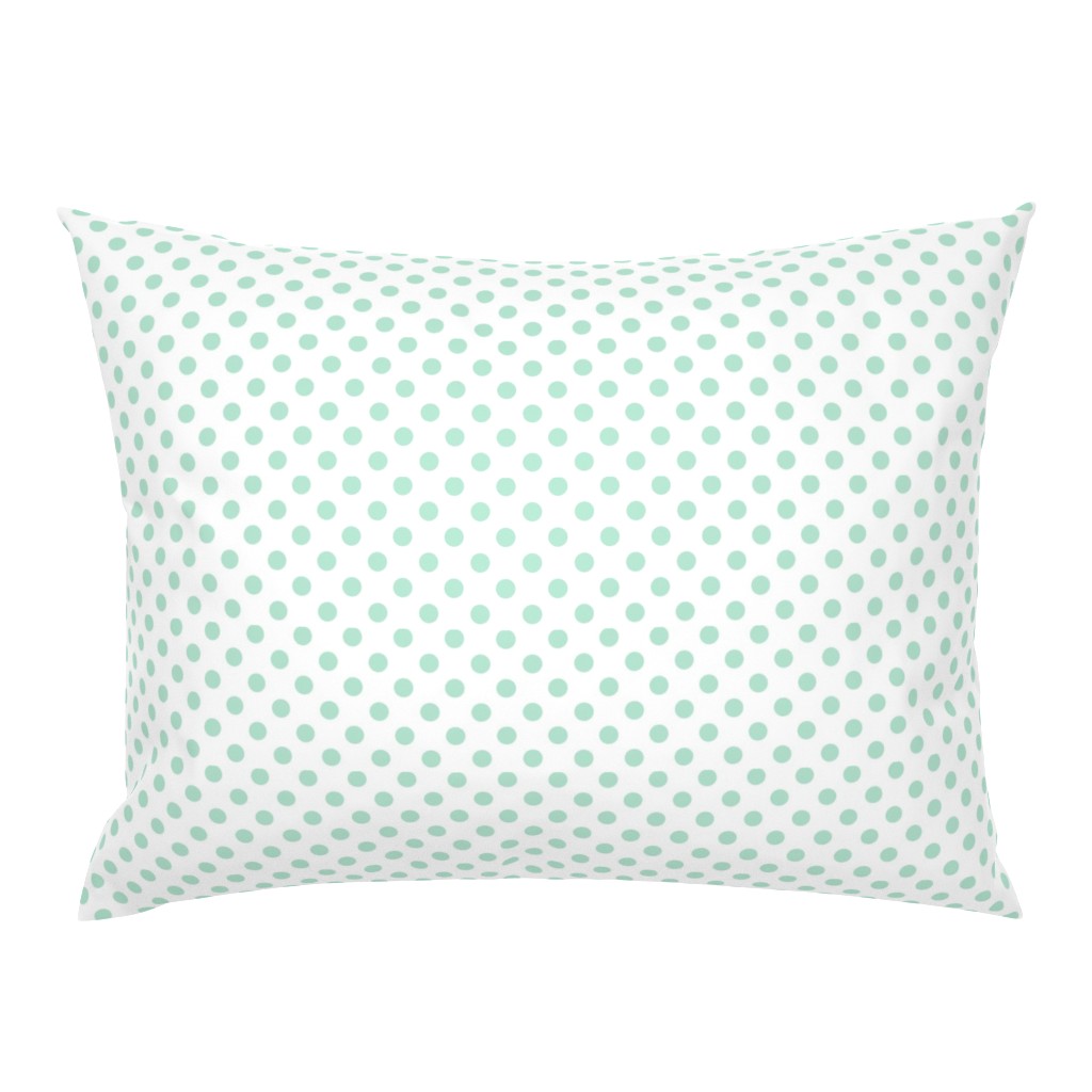 polka dots mint green