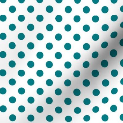 polka dots dark teal