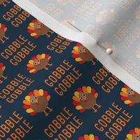 (small scale) Gobble Gobble - Thanksgiving Turkey - dark blue - C23