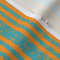 SNRS - Sunrise Stripes in Turquoise and Gold - 8 inch fabric repeat - 6 inch wallpaper repeat