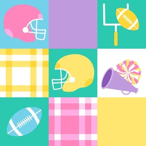 Football Cheater Wholecloth Pastel Girly Colors