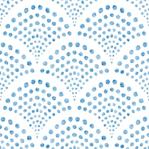 small scale abstract shell dots - bluebell scallop - coastal blue wallpaper
