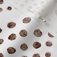 small scale abstract shell dots - cinnamon scallop - coastal brown wallpaper