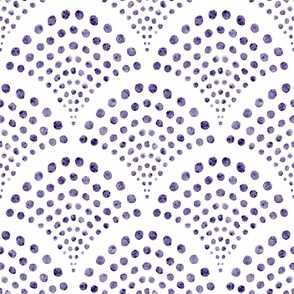 small scale abstract shell dots - grape purple scallop - coastal purple wallpaper