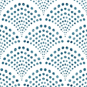 small scale abstract shell dots - peacock scallop - coastal turquoise wallpaper