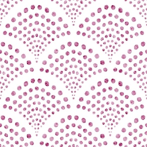 small scale abstract shell dots - peony scallop - coastal pink wallpaper