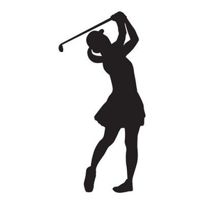 Sports, Woman Golfing, Golfer, Girl’s High School Golf, Women’s College Golf, Golf Team, School Spirit, Black & White