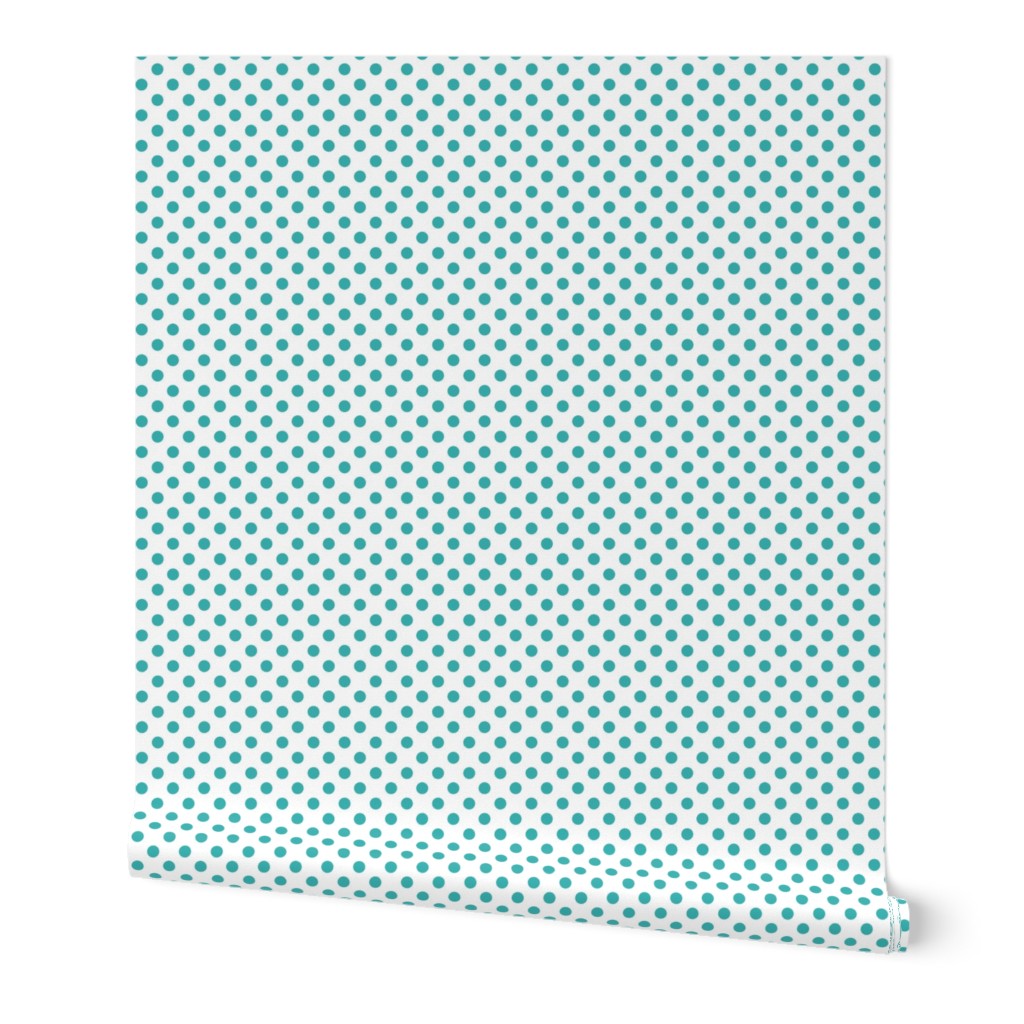 polka dots teal