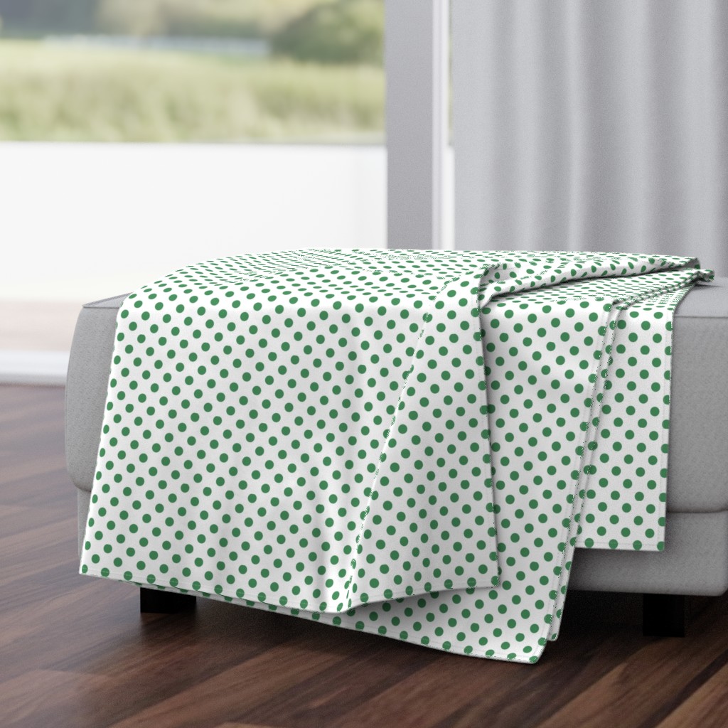 polka dots kelly green