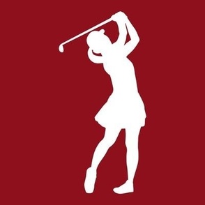 Sports, Woman Golfing, Golfer, Girl’s High School Golf, Women’s College Golf, Golf Team, School Spirit, Maroon & White, Crimson & White