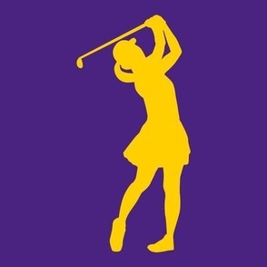 Sports, Woman Golfing, Golfer, Girl’s High School Golf, Women’s College Golf, Golf Team, School Spirit, Purple & Gold, Purple and Yellow